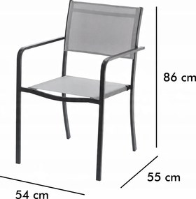 CH Záhradná stohovateľná stolička Casto - sivá