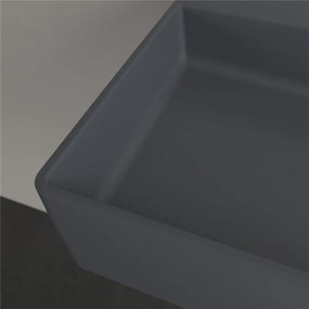 VILLEROY &amp; BOCH Memento 2.0 závesné umývadlo s otvorom (spodná strana brúsená), s prepadom, 1000 x 470 mm, Graphite, s povrchom CeramicPlus, 4A221GI4