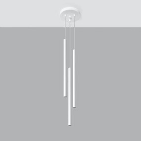 Závesné svietidlo Pastelo, 3x biele kovové tienidlo, o