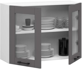 Horná kuchynská skrinka OLIWIA W80 H580 biela / sivá