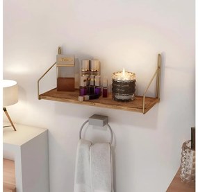 Nástenná polica 45x16 cm dub/zlatá