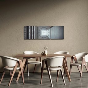 Obraz - Pohľad zvnútra budovy (s hodinami) (90x30 cm)