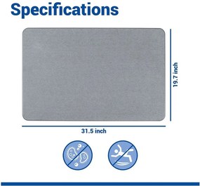 Sivá kúpeľňová predložka z kremeliny 50x80 cm Simi – Wenko
