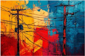 Obraz - Abstraktné elektrické vedenie (90x60 cm)