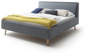Čalúnená posteľ FRIEDA 180x200 s úložným priestorom, modrá Barva: drevo