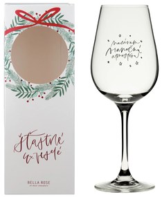 Bella Rose Pohár na víno Nasávam vianočnú atmosféru + vianočná krabička