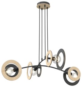 Luster na lanku SKIVA 4xE27/15W/230V čierna/béžová