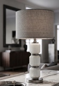 Stolná lampa Jasná Trojka 57 cm šedo-biela