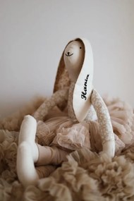 Plyšový zajačik béžový s menom dieťaťa