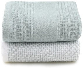 Vaflové uteráky v mentolovej a sivej farbe v súprave 2 ks 40x60 cm Betty – Foutastic