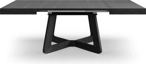 Hranatý rozkladací jedálenský stôl OLIA čierny 130-230 cm