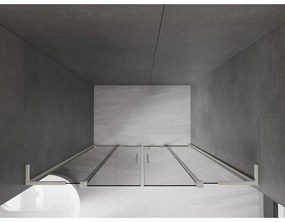Mexen Velar L Duo, posuvné sprchové dvere do otvoru 160 cm, 8mm šedé sklo, brúsená oceľ, 871-160-003-42-97