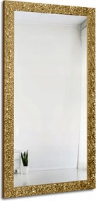 Zrkadlo glamour 8002002 v bohatom zlatom ráme s vysokým leskom 110x210