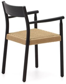 Čierna/v prírodnej farbe jedálenská stolička z dubového dreva Yalia – Kave Home