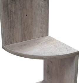 Rohová nástenná polica, 5-úrovňová, zik-zak prevedenie, greige