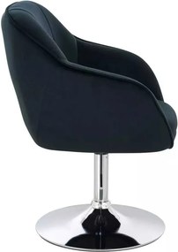 LuxuryForm DESIGN Stolička AVOLA VELUR na striebornom tanieri - čierna