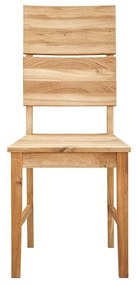 Jedálenská dubová stolička s dreveným sedákom, 42x42x95 cm