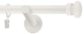 Dekorstudio Garniža jednoradová FLAT biela matná 19mm Dĺžka: 120cm, Typ príslušenstva: Krúžky tiché so štipcami