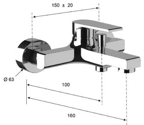 Sapho - Vaňová batéria KAI lesklý chróm