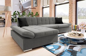 Rohová sedacia súprava s funkciou spania Laviva Sale, Dostupné poťahy: ekokoža Soft 011 + Lux 06 + Lux 5, Strana: ľavá