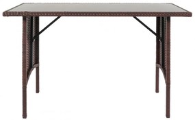 Polyratanový jedálenský stôl HWC-G16, 112x60cm - hnedá