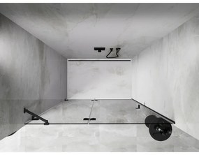 Mexen, Mexen Lunar ľavé otočné sprchové dvere 140 cm, transparentné, pištoľový kov - 834-140-000-95-00-L