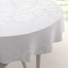 Biante Dekoračný okrúhly obrus Monako PM-125 Veľký zámocký vzor biely Ø 60 cm
