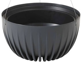 ZÁVESNÝ PLASTOVÝ KVETINÁČ STRIPPED ECO 14X24 CM ANTRACITOVÁ