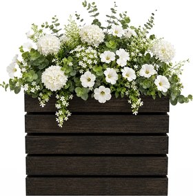 AMADEA Drevený obal s kvetináčom tmavý, 32x32x24cm Český výrobok