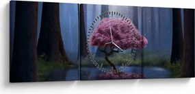 Obraz - Magická noc (s hodinami) (90x30 cm)