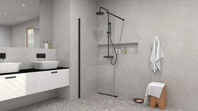 Besco Sprchovací kút Walk-In ECO-N BLACK 90x195 (100x195, 110x195, 120x195) - bez vaničky BESCO-Rozmery: šírka: 110