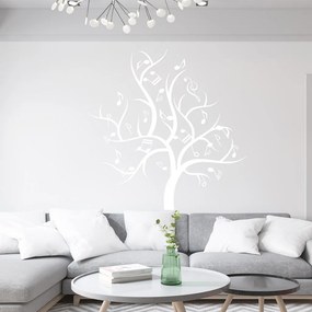 Veselá Stena Samolepka Hudobný strom Farba: bílá, Veľkosť: 100 x 100 cm
