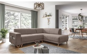 Hnedá rozkladacia/s úložným priestorom rohová pohovka (pravý roh/do L) Classy Sophie – Miuform