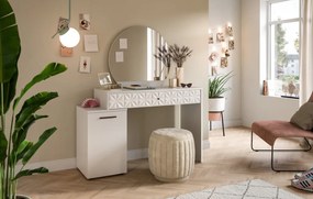 Toaletný stolík so zrkadlom Prismo, biely