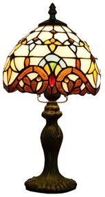 Tiffany stolná lampa Barok 100 - Huizhou Oufu Lighting v.36xš.20, sklo/kov, 40W