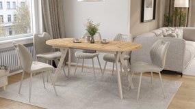 Mazzoni ALMO Dub Artisan / kašmírové nohy - OVÁLNY ROZKLADACÍ STÔL 140-240 cm PRE 10-12 OSÔB