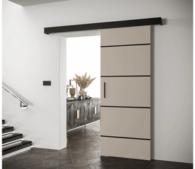 Posuvné dvere 70 cm Slavdro 4 (kašmír + čierna matná). Akcia -6%. Vlastná spoľahlivá doprava až k Vám domov. 1108759
