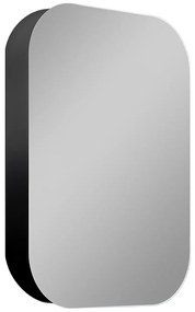 Aluminio Elegance Zrkadlová skrinka s LED osvetlením, 40 × 60 × 13 cm, čierna