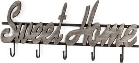 Kovový nástenný vešiak Sweet Home, vintage efekt%