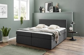 Posteľ boxspring Aston 160x200 cm, antracitovo šedá látka