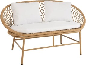 Béžová ratanová záhradná dvojsedačka Zayo Beige - 129*61*81cm