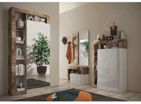 Šatníková skriňa LENOR 91x209 cm biela/hnedá