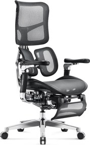 Ergonomická kancelárska stolička s podnožkou Premium Normal Size, čierna: Diablo V-Kinetic