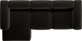 Čierna rohová pohovka (ľavý roh/s leňoškou) Bergamo – Cosmopolitan Design