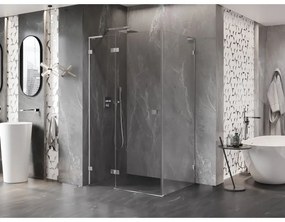 Mexen Lunar, L sklápací sprchový kút ľavý 100 x 80 cm, 8mm číre sklo, chrómový profil, 834L-100-080-01-00-L