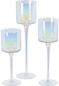 Súprava dekoratívnych sklenených svietnikov Home and Styling, 3 kusy