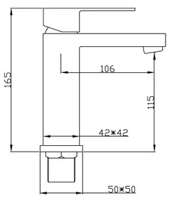 Umývadlová batéria Mexen CUBE 75015-00 čierna
