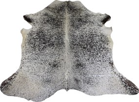 Bielo-čierny koberec z hovädzej kože Cowhide salt pepper - 200*0,5*240cm/3-4m²