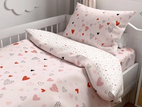 Sada obliečok do postieľky s plachtou LOVITA, ružová