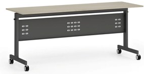 Mobilný stôl PRIMO MOBI, 180x60 cm, čierna podnož, dub prírodný